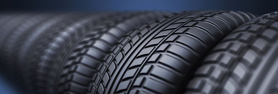 Row of car tyres