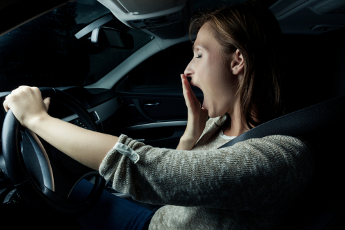 Yawning while driving